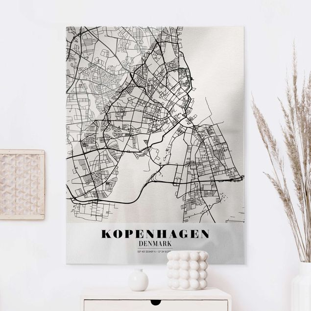 Magnettafel Glas Copenhagen City Map - Classic