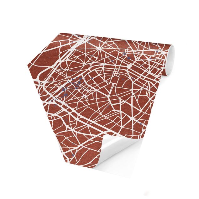 Hexagon Behang City Map Paris - Retro