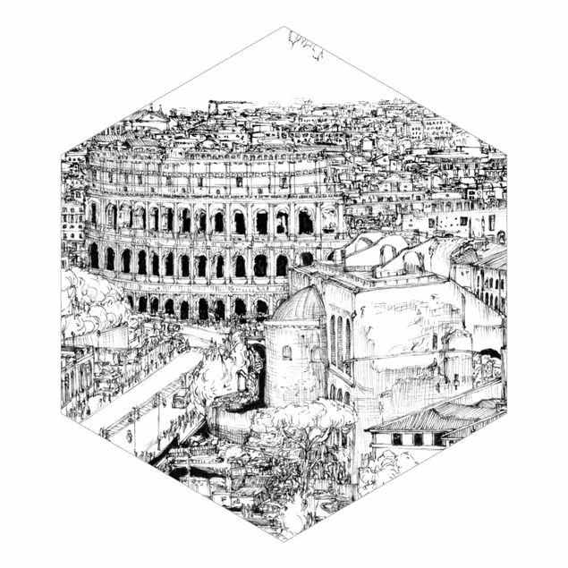 Hexagon Behang City Study - Rome