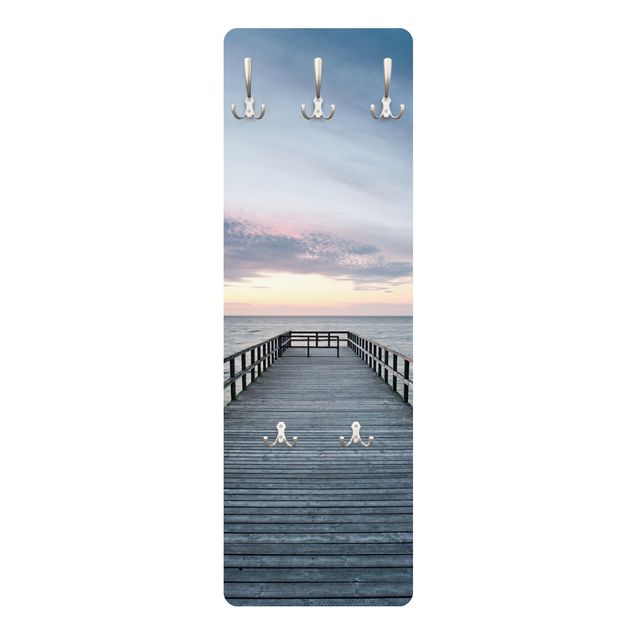 Wandkapstokken houten paneel Landing Bridge Boardwalk