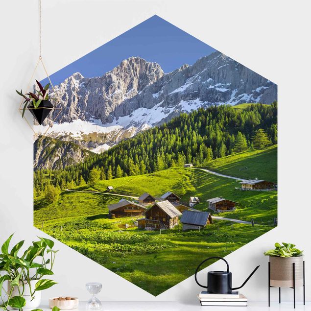 Hexagon Behang Styria Alpine Meadow