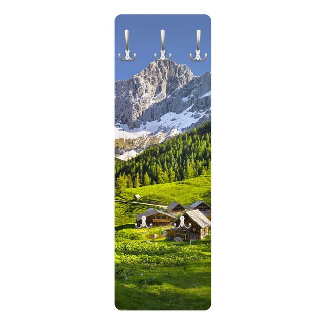 Wandkapstokken houten paneel Styria Alpine Meadow