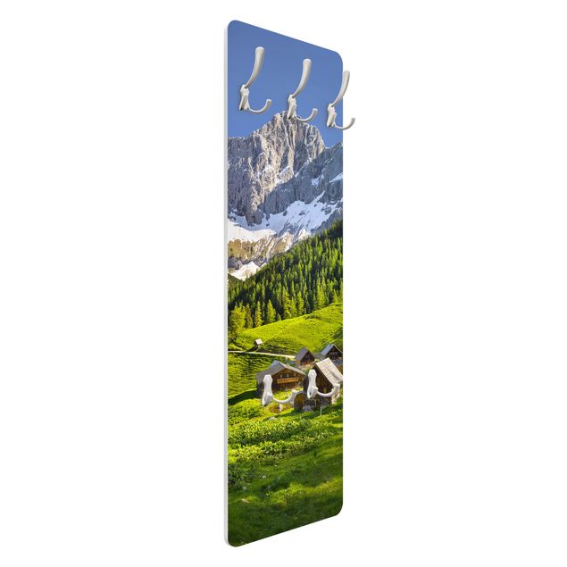 Wandkapstokken houten paneel Styria Alpine Meadow