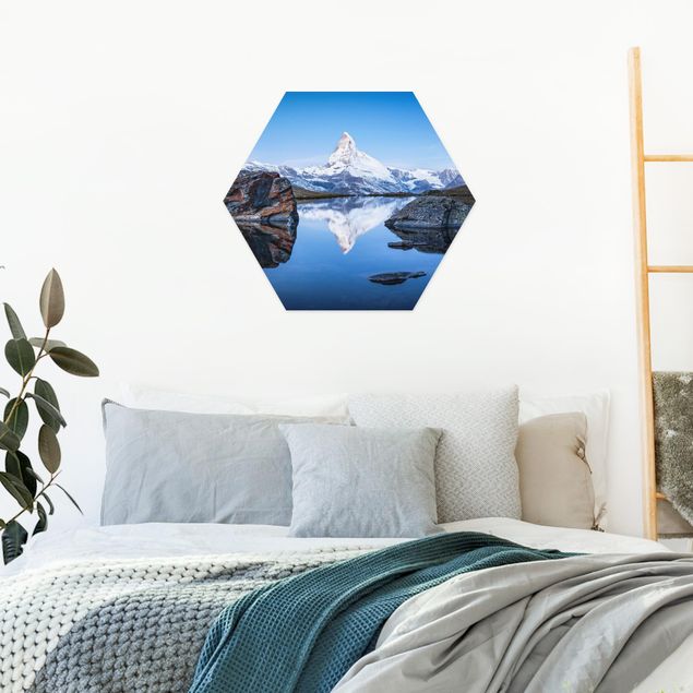Hexagons Forex schilderijen Stellisee Lake In Front Of The Matterhorn