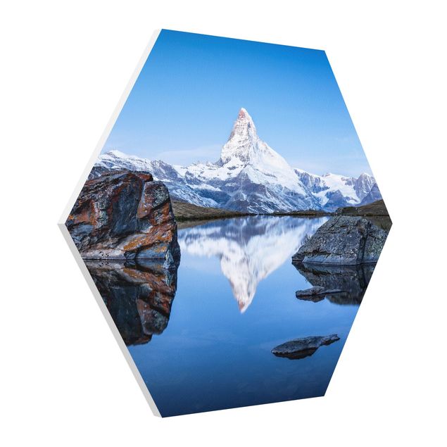 Hexagons Forex schilderijen Stellisee Lake In Front Of The Matterhorn
