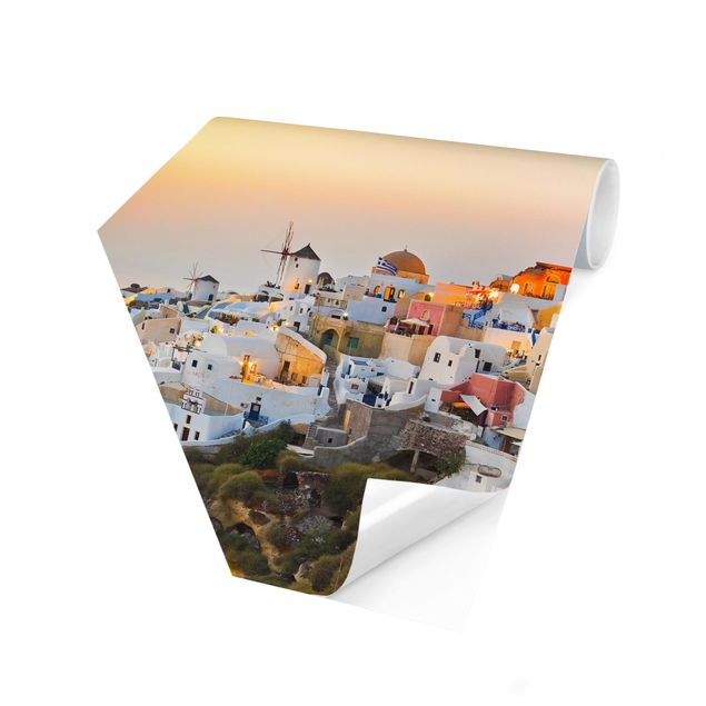 Hexagon Behang Bright Santorini