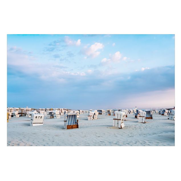 Raamfolie - Beach Chairs On The North Sea Beach