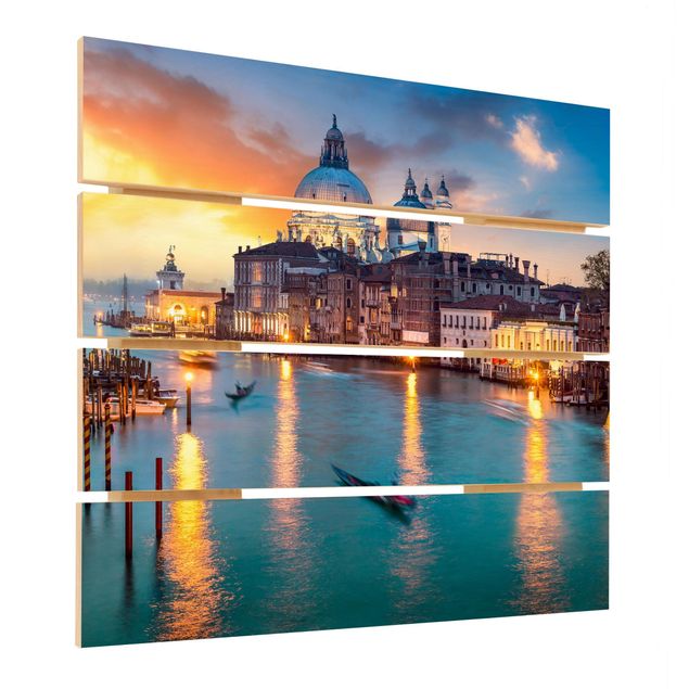 Houten schilderijen op plank Sunset in Venice