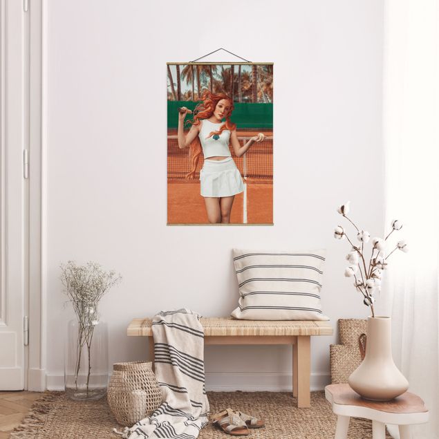 Stoffen schilderij met posterlijst Tennis Venus