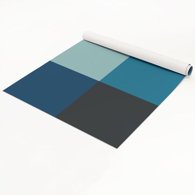 Plakfolien - Deep Sea 4 Squares Set - Pastel Turquoise Teal Prussian Blue Moon Gray