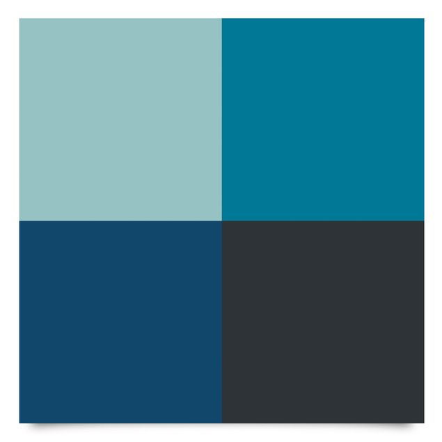 Plakfolien - Deep Sea 4 Squares Set - Pastel Turquoise Teal Prussian Blue Moon Gray