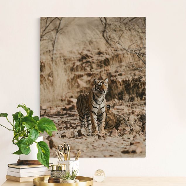 Canvas schilderijen - Goud Tiger In The Wild