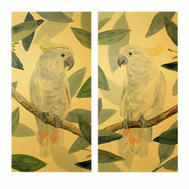 Canvas schilderijen - 2-delig  Tropical Cockatoo Set