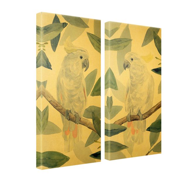 Canvas schilderijen - 2-delig  Tropical Cockatoo Set