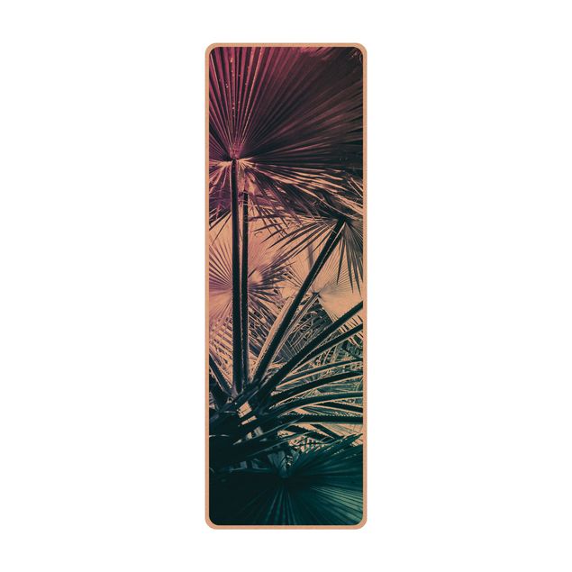 Yogamat kurk Tropical Plants Palm Leaf In Turquoise lll