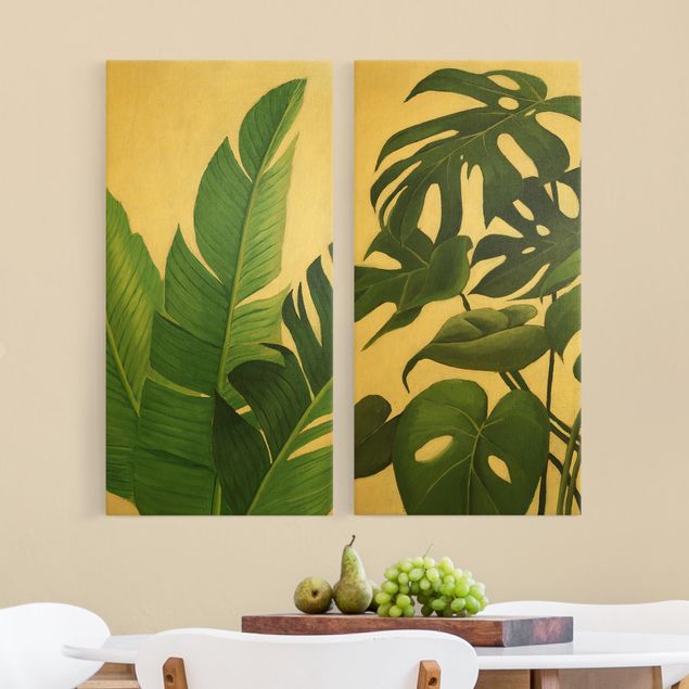 Canvas schilderijen - 2-delig  Tropical Foliage Duo
