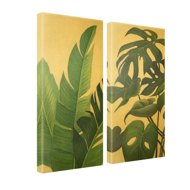 Canvas schilderijen - 2-delig  Tropical Foliage Duo