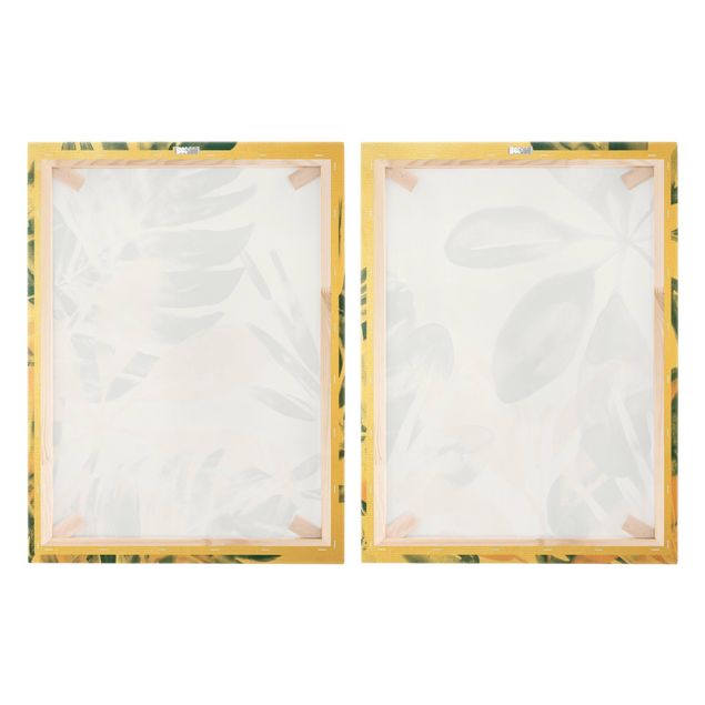 Canvas schilderijen - 2-delig  Tropical Oracle Petrol Set II