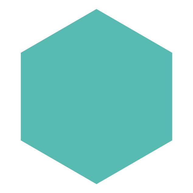 Hexagon Behang Turquoise