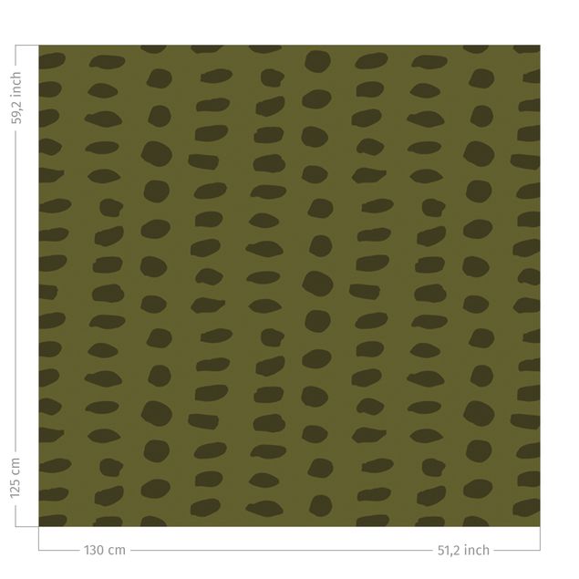 gordijnen patronen Unequal Dots Pattern - Olive Green
