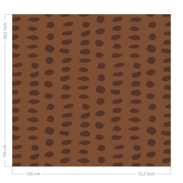 gordijn patroon Unequal Dots Pattern - Fawn Brown