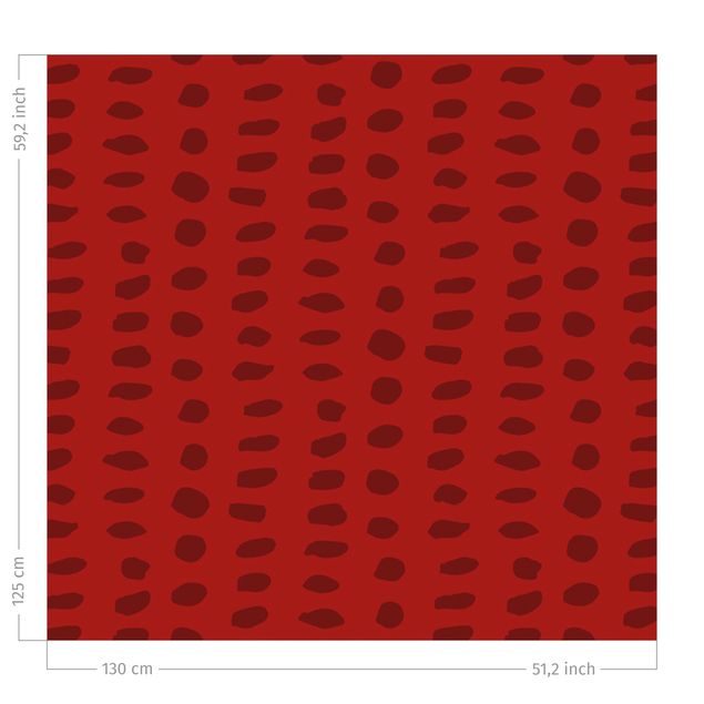 gordijnen patronen Unequal Dots Pattern - Red