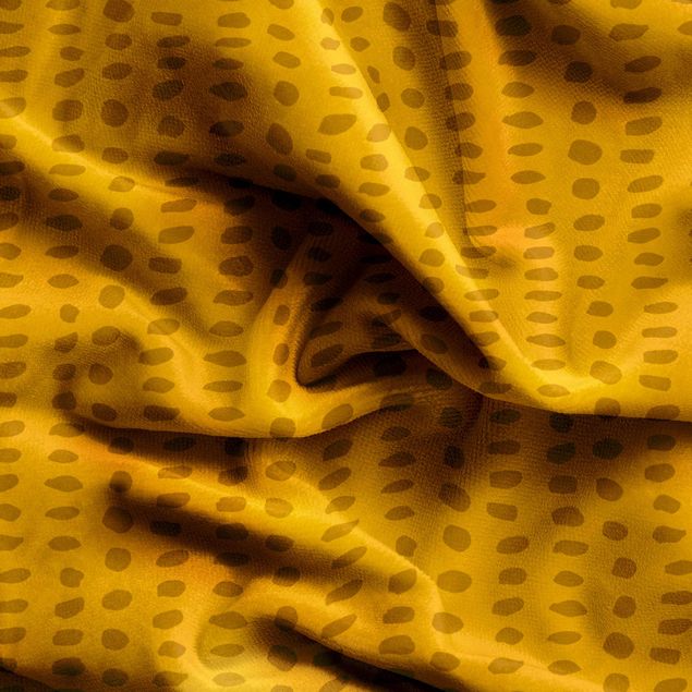 Raamgordijnen Unequal Dots Pattern - Warm Yellow