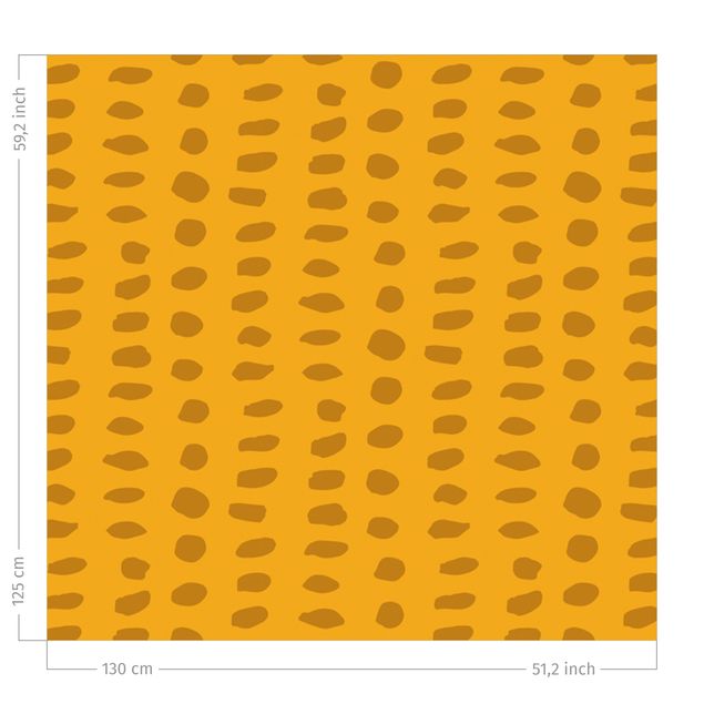 Gordijnen met patroon Unequal Dots Pattern - Warm Yellow