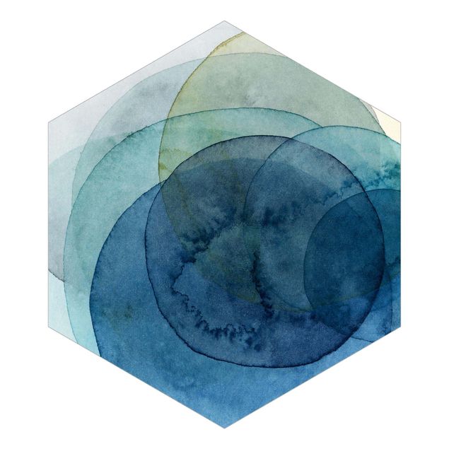 Hexagon Behang Big Bang - Blue