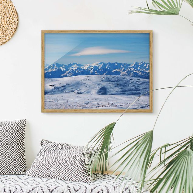 Ingelijste posters Snowy Mountain Landscape