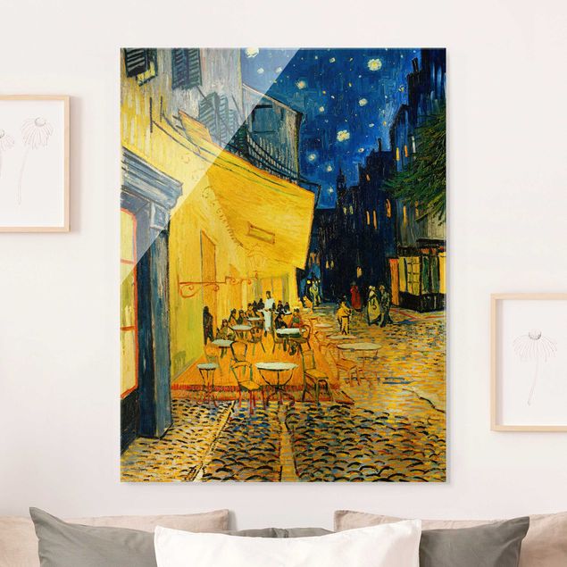 Glas Magnetboard Vincent van Gogh - Café Terrace at Night