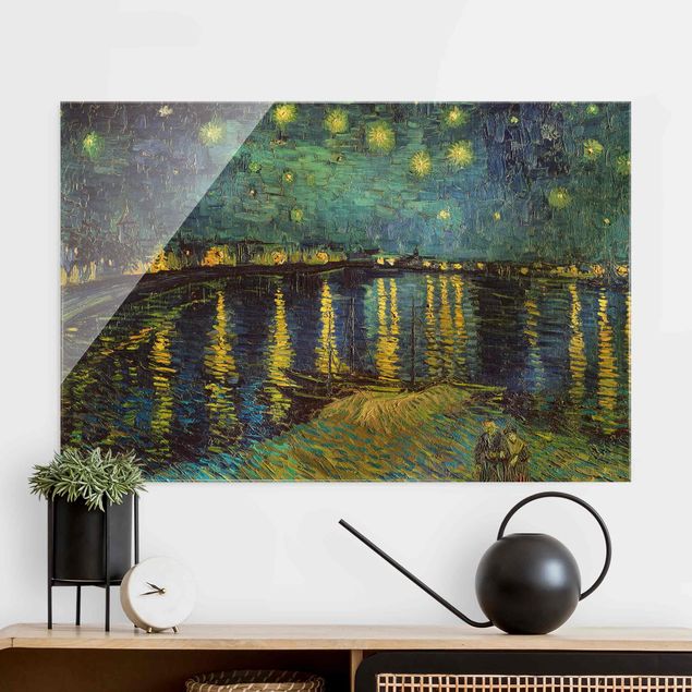Magnettafel Glas Vincent Van Gogh - Starry Night Over The Rhone