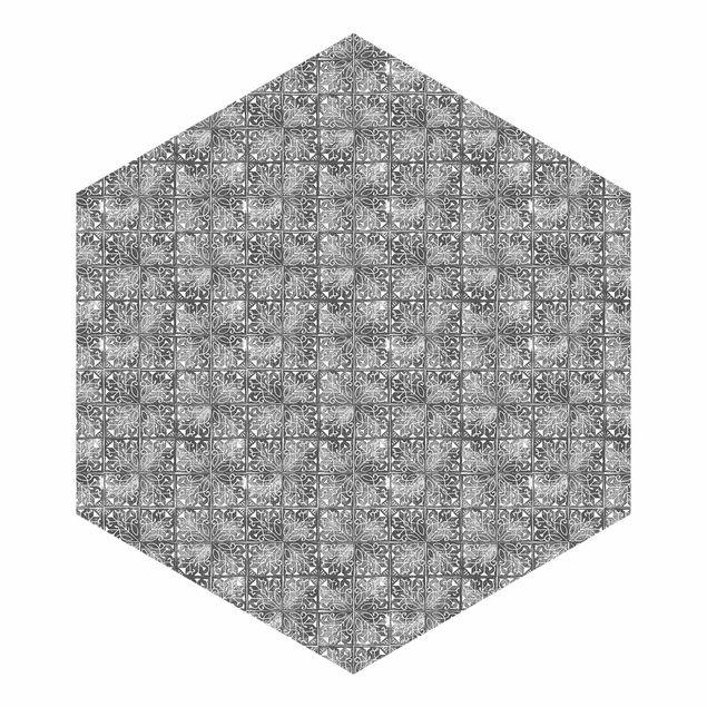 Hexagon Behang Vintage Pattern Spanish Tiles