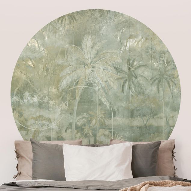 Behangcirkel - Vintage Palm Trees with Texture