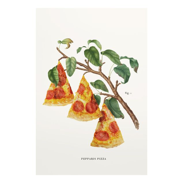 Glasschilderijen Vintage Plant - Pizza
