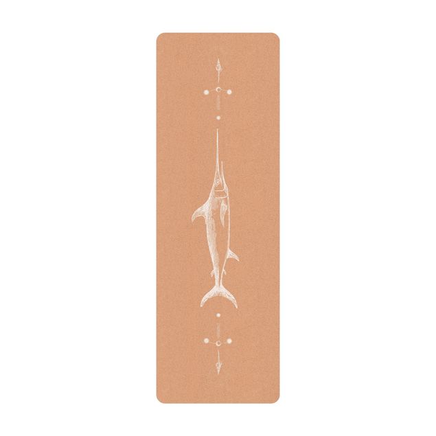 Yogamat kurk Vintage Swordfish White