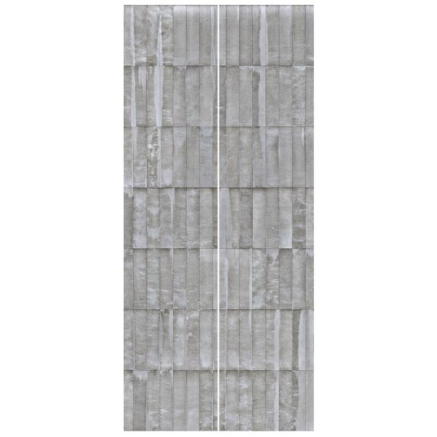 Deur behang Concrete Brick Wallpaper