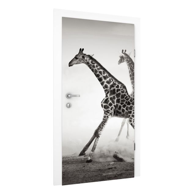 Deur behang Giraffe Hunt