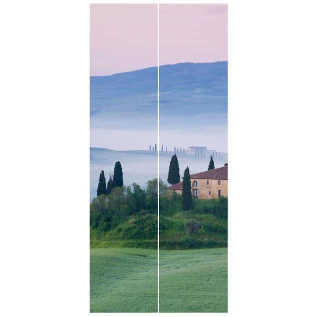 Deur behang Sunrise In Tuscany