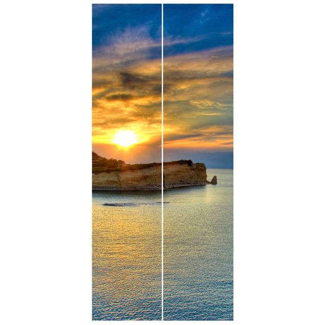 Deur behang Sunset Over Corfu
