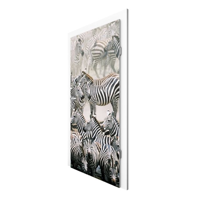 Deur behang Zebra Herd