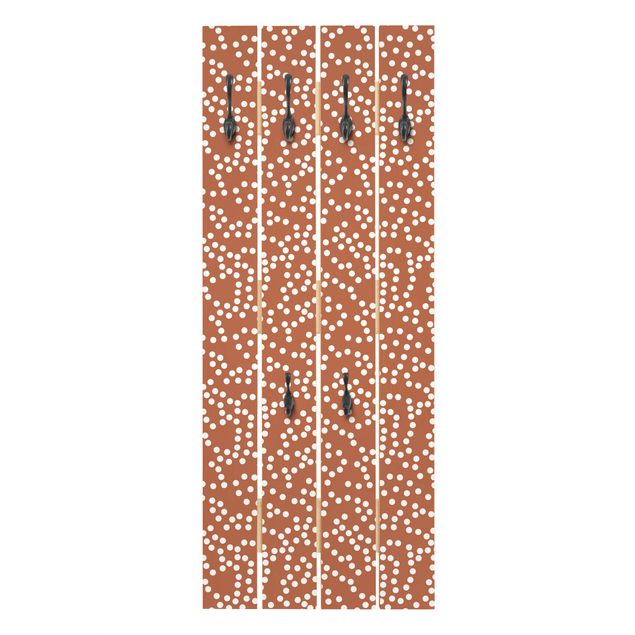 Wandkapstokken houten pallet Aboriginal Dot Pattern Brown
