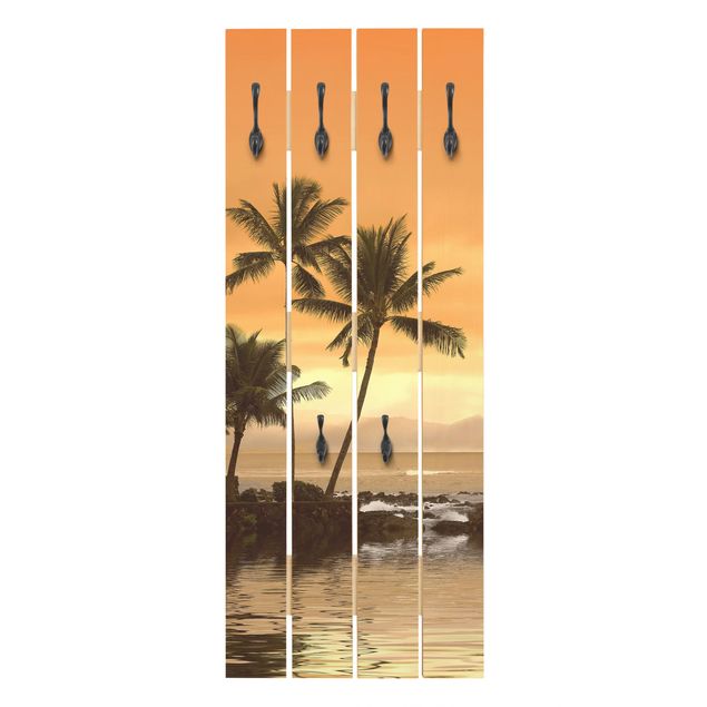Wandkapstokken houten pallet Caribbean Sunset I
