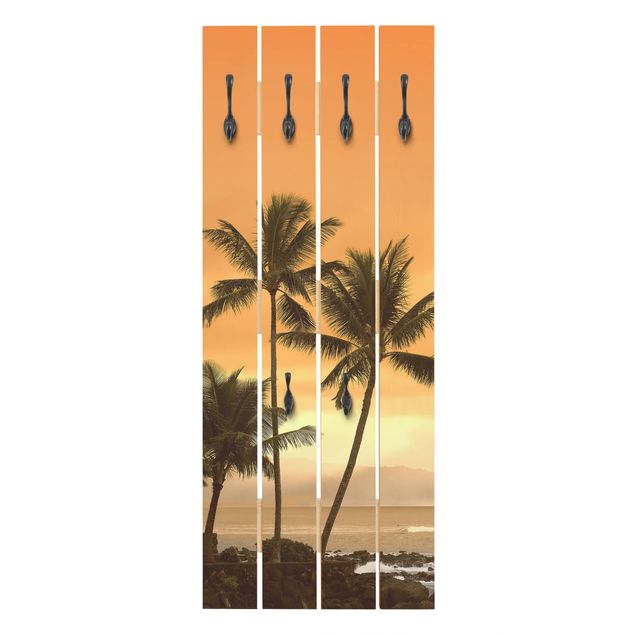 Wandkapstokken houten pallet Caribbean Sunset II