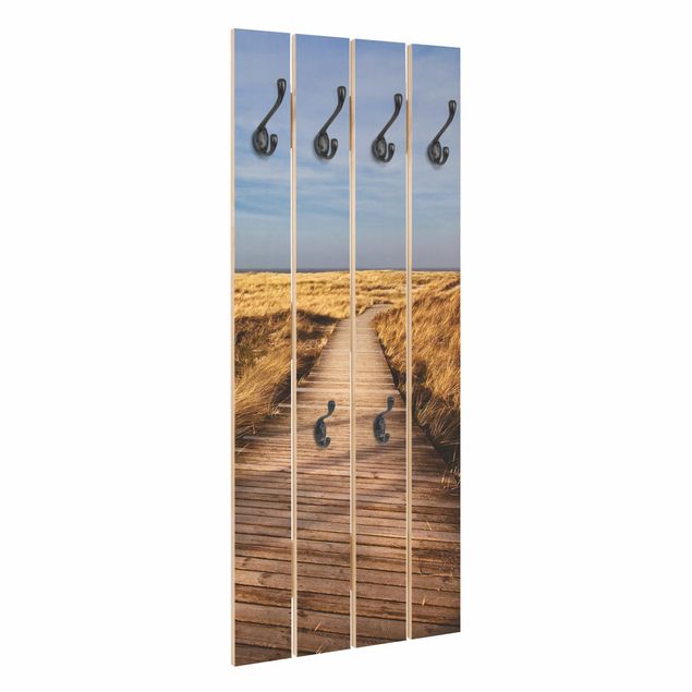Wandkapstokken houten pallet Dune Path On Sylt