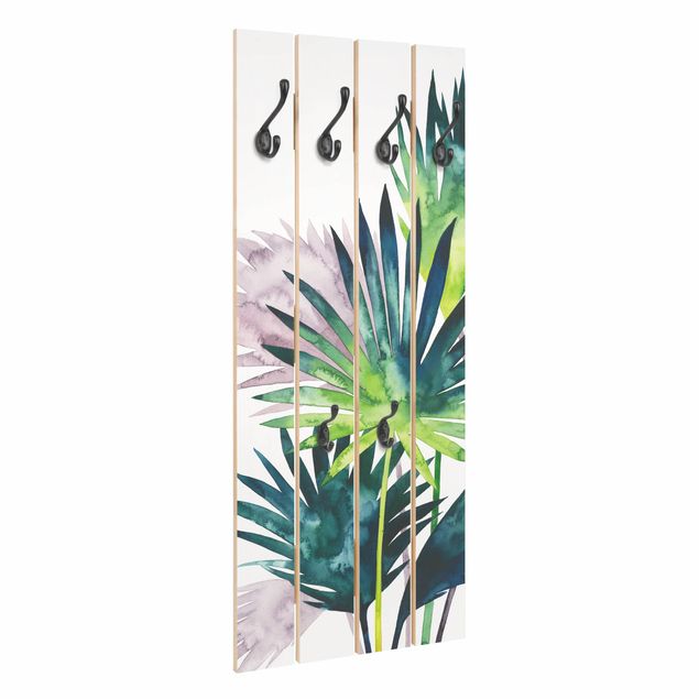 Wandkapstokken houten pallet Exotic Foliage - Fan Palm