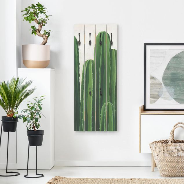 Wandkapstokken houten pallet Favorite Plants - Cactus