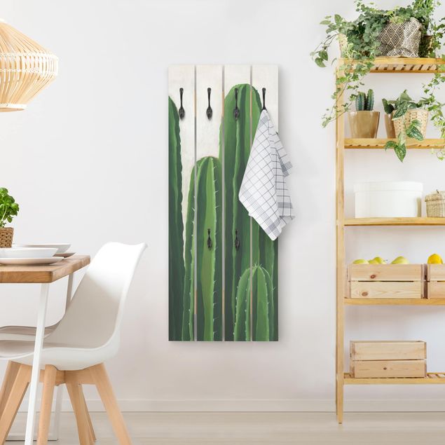 Wandkapstokken houten pallet Favorite Plants - Cactus