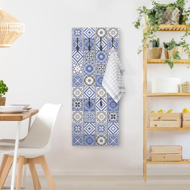 Wandkapstokken houten pallet Mediterranean Tile Pattern