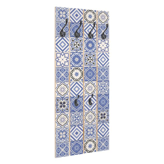 Wandkapstokken houten pallet Mediterranean Tile Pattern